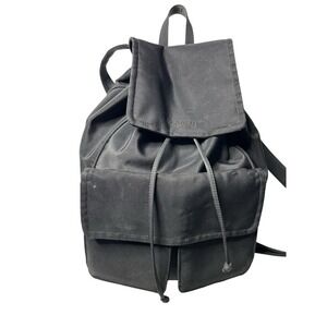 REACTION Kenneth Cole Black Drawstring Flap‎ Backpack Bucket Bag Travel School